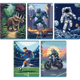 Zeszyt A5 PREMIUM PIXEL FUN 32k. 70g linia podwójna kolorowa Herlitz (400207520) Herlitz