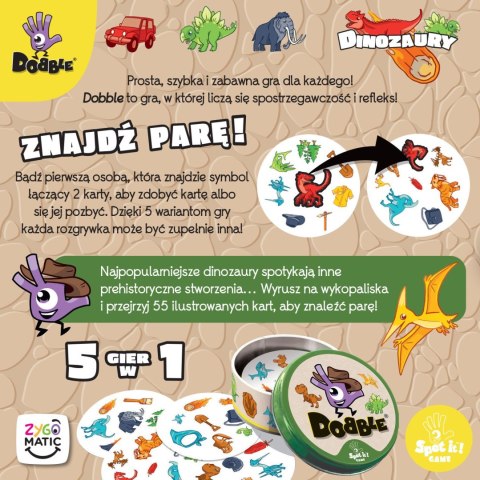 Gra strategiczna Dobble Dinozaury Rebel (3558380128328) Rebel