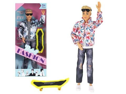 Lalka chłopiec z deską skateboardową [mm:] 290 Adar (631601) Adar