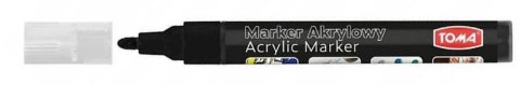 Marker specjalistyczny akrylowy-czarny wkład czarny 2,5mm okrągła końcówka Toma (TO-402) Toma