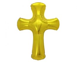 Balon foliowy Krzyż złoty, 51x67cm Godan (FG-KXF1) Godan
