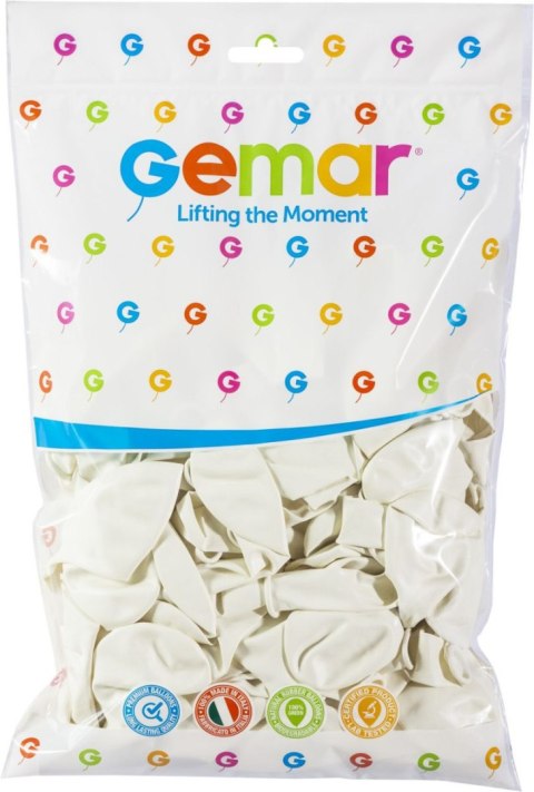 Balon gumowy biały pastelowy 100 szt biały 10cal Godan (g90/01) Godan