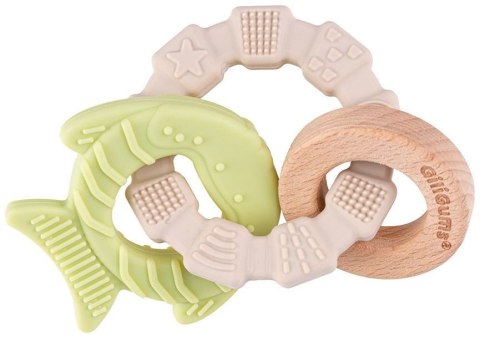 Gryzaczek pierścień rybka silikon drewno Giligums (GG19012) Giligums