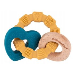 Gryzaczek pierścień serce silikon drewno Giligums (GG19013) Giligums