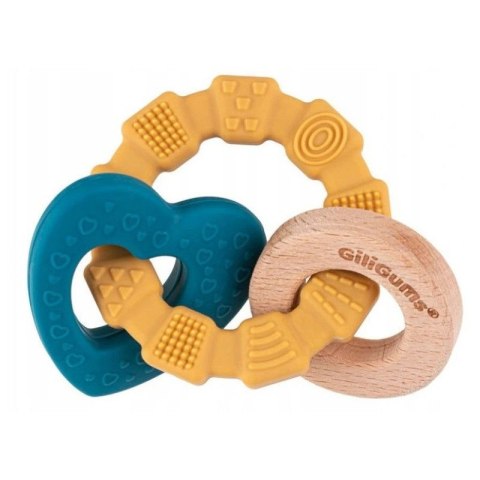Gryzaczek pierścień serce silikon drewno Giligums (GG19013) Giligums