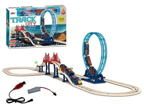 Kolejka zestaw tor z kolejką na baterie, z pętlą i mostem Adar (631458) Adar