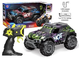 Samochód terenowe na radio, 10 km/h, kolorowe światła, kabel USB i bateria litowa Adar (631663) Adar