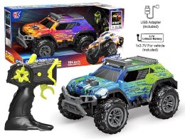 Samochód terenowe na radio, 10 km/h, kolorowe światła, kabel USB i bateria litowa Adar (631670) Adar