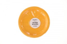 Talerz jednorazowy pomarańcz papier śr. 180mm 6 szt Partydeco (TPP90-005J) Partydeco