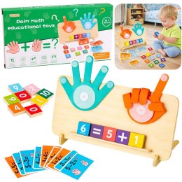 Układanka Drewniana Układanka Matematyczna Nauka Liczenia na Palcach Działania Karty Lean (30667) Lean