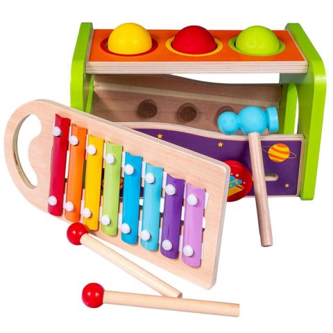 Zabawka edukacyjna Przybijanka drewniana z cymbałkami Smily Play (SPW83694) Smily Play