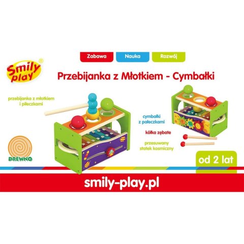 Zabawka edukacyjna Przybijanka drewniana z cymbałkami Smily Play (SPW83694) Smily Play