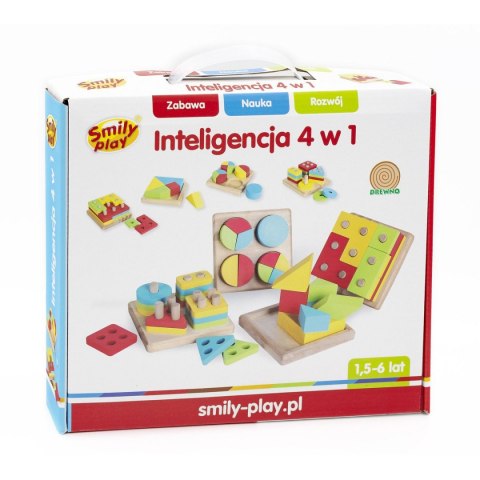 Zabawka edukacyjna drewniana inteligencja 4w1 Smily Play (AC7620 AN01) Smily Play