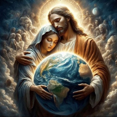 Zestaw kreatywny Diamentowa mozaika Boska Opieka Nad Ziemią 40x30cm Norimpex (NO-2000629) Norimpex