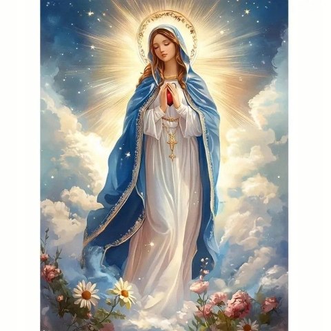 Zestaw kreatywny Diamentowa mozaika Maryja Krocząca W Chmurach 40x30cm Norimpex (NO-2003025) Norimpex