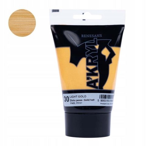 Farba akrylowa kolor: złoty jasny 100ml Renesans (30) Renesans