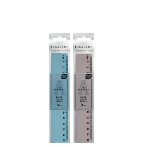 Linijka ACADEMY KOLOROWA 15cm Interdruk Interdruk