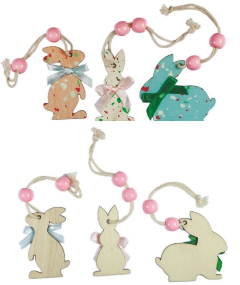 Ozdoba drewniana Craft-Fun Series drewniane króliczki zawieszki Titanum (22BR1001) Titanum