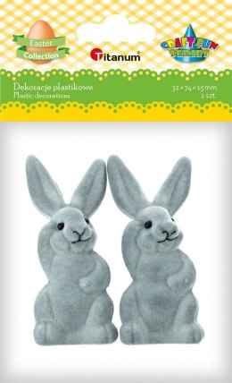Ozdoba wielkanocna Craft-Fun Series królik plastikowy szary Titanum (2324003) Titanum