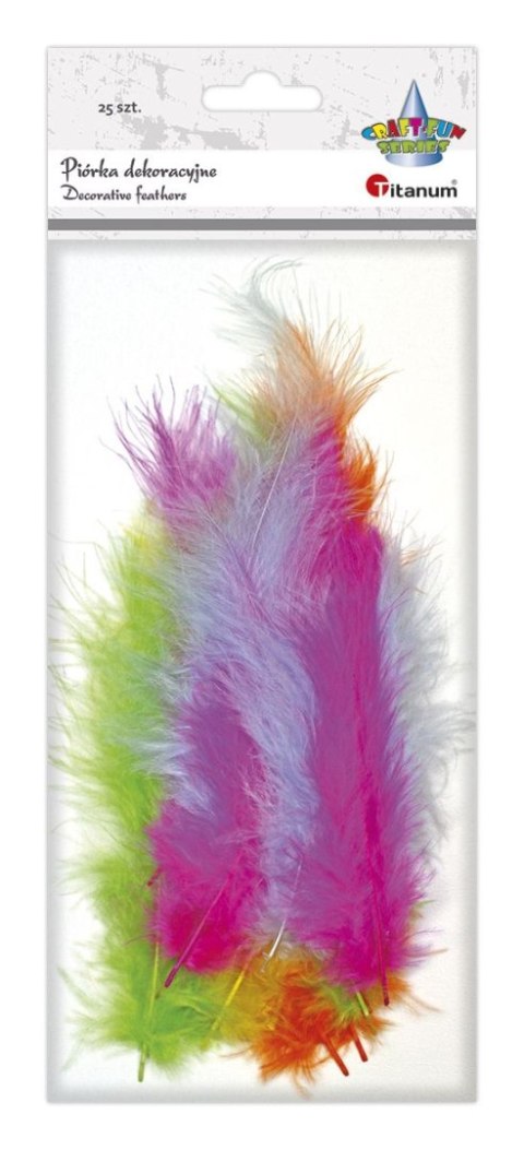 Piórka Craft-Fun Series jaskrawe kolory mix 25 szt Titanum Titanum