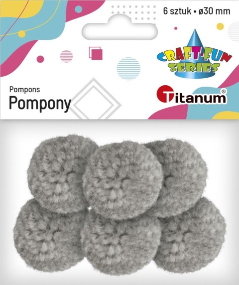 Pompony Craft-Fun Series pastelowe szary jasny 6 szt Titanum (DIY19308) Titanum