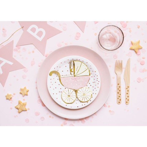 Serwetki Wózek, jasny różowy różowy papier [mm:] 280x300 Partydeco (SPK29-081J) Partydeco