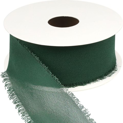 Wstążka Craft-Fun Series szyfonowa strzępiona 40x10 [mm x m] zielony butelkowy Titanum (WJ40-10-012B) Titanum