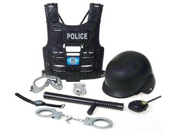 Zestaw policyjny z hełmem i kamizelką Adar (599932) Adar