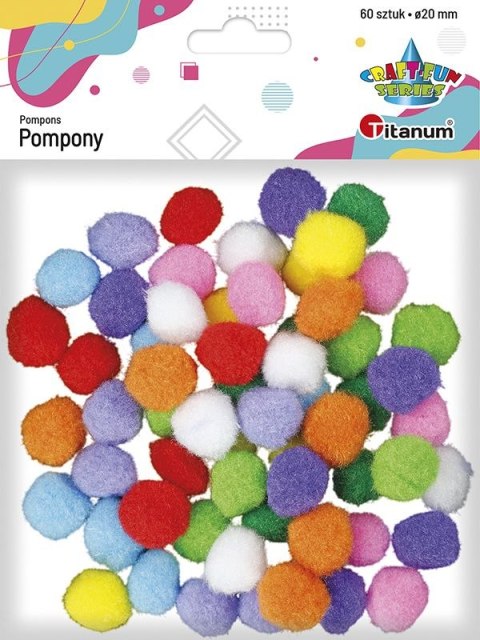 Pompony Craft-Fun Series Pastelowe poliestrowe mix 60 szt Titanum (20TH1020-13) Titanum