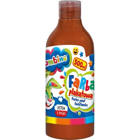 Farby plakatowe Bambino w butelce 500 ml kolor: brązowy 500ml 1 kolor. Bambino (brązowa)