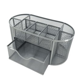 Przybornik na biurko JUMBO srebrny srebrny metal Tres (5a)